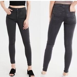 American Eagle Outfitters Black Cropped Denim Jean Jeggings